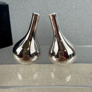 Vintage Dansk Designs Denmark IHQ Silver Plate Onion Teardrop Candle Holders